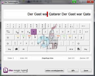 bungsmonitor der Tipptrainingssoftware Der Tastenmagier